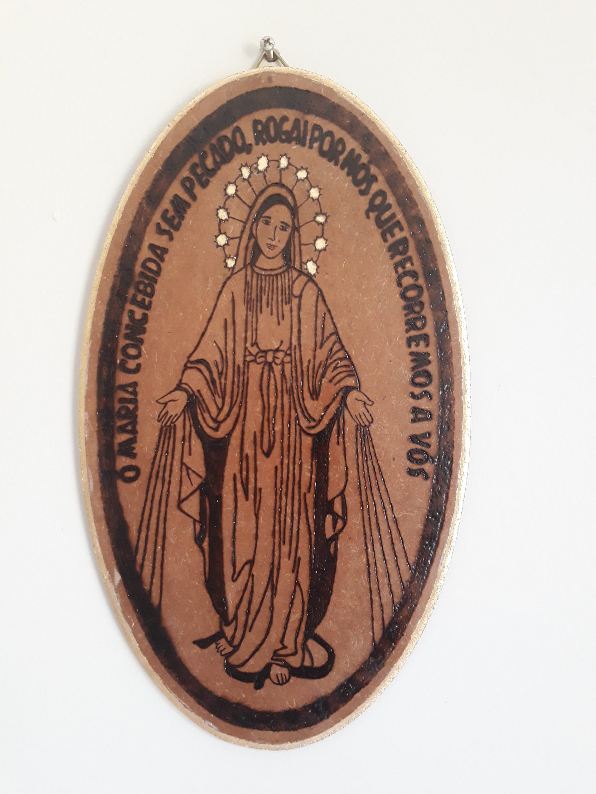 Medalha Milagrosa (frente) pirógrafo